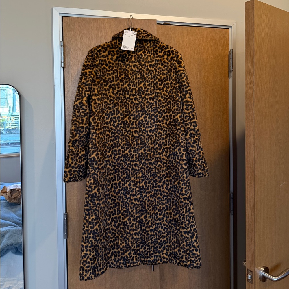 & Other Stories Faux Fur Leopard Coat - Picture 5 of 9